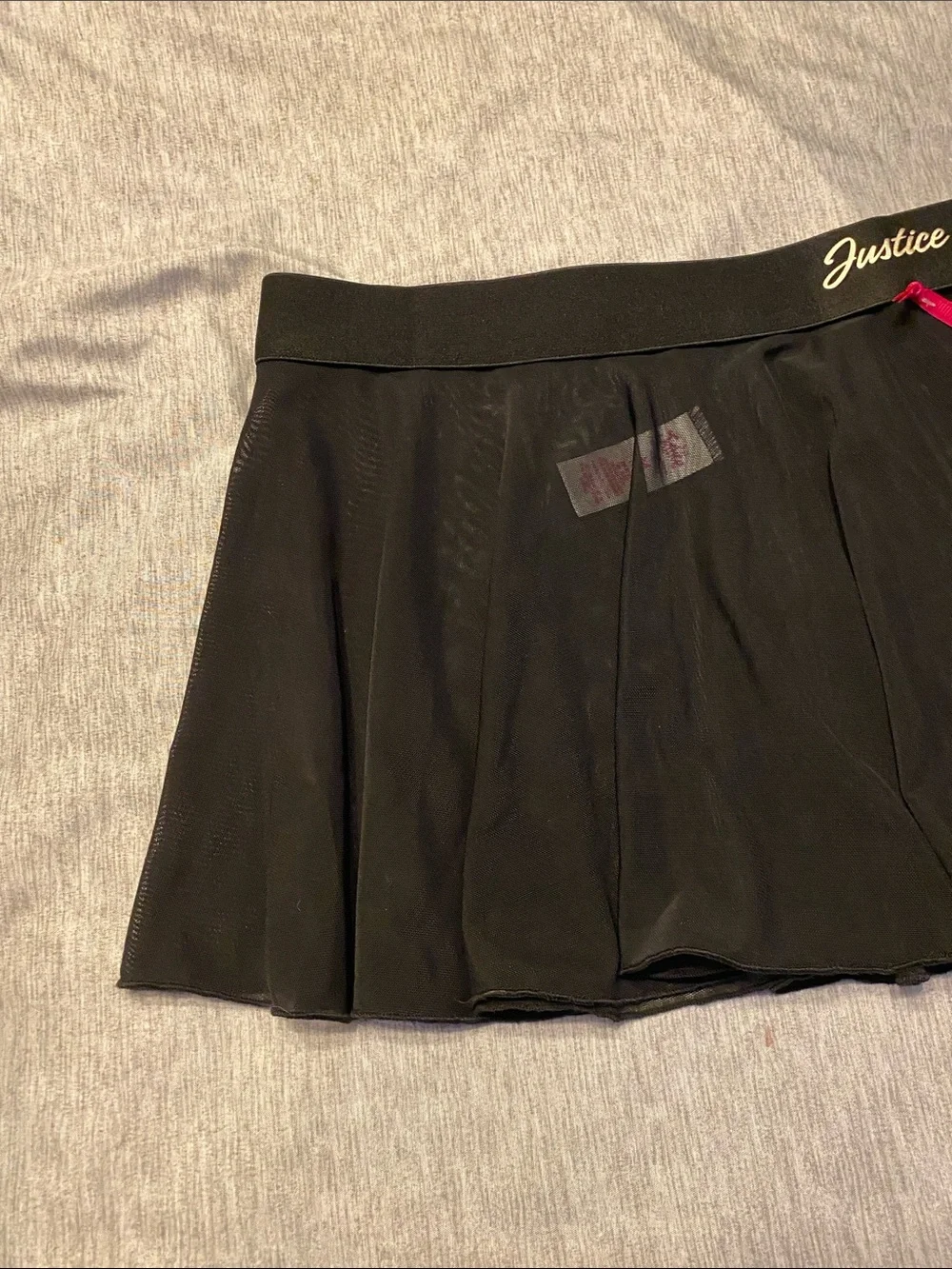 JUSTICE Black Mesh Ballet Dance Skirt Youth Girls Sz M (10) NEW